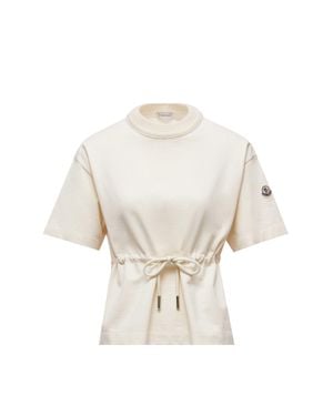 Moncler Camiseta De Algodón Ajustable, Mujer, Talla - Blanco