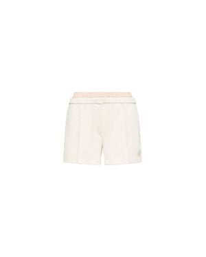 Moncler Moncler Layered-Effect Vichy Cotton Blend Shorts - White
