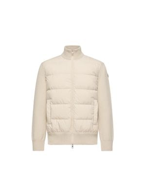 Moncler Moncler Padded Wool Zip-Up Cardigan - Natural