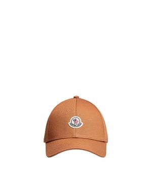 Moncler Moncler Cotton Gabardine Baseball Cap - Brown