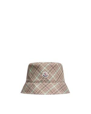 Moncler Cappello Bucket A Quadri, Donna, Taglia - Grigio