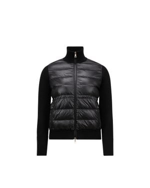 Moncler Sudadera Acolchado De Lana Con Cremallera, Talla - Negro