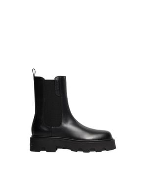 Moncler Moncler Aurea Leather Chelsea Boots - Black