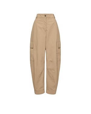 Moncler Moncler Froissé Technique Trousers - Natural