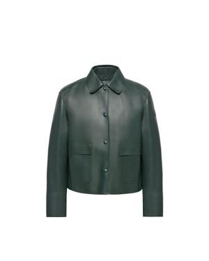 Moncler Moncler Haricot 3-In-1 Leather Down Shirt Jacket - Green