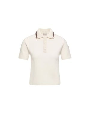 Moncler Moncler Cotton Knit Polo Shirt - White