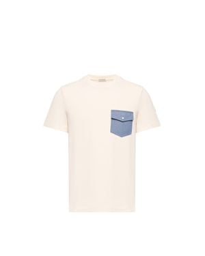 Moncler Moncler Cotton Jersey T-Shirt With Denim Pocket - White