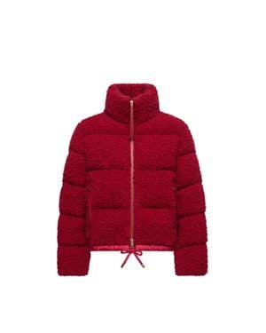 Moncler Moncler Plumífero Corto De Tweed Trascendance, Mujer, Talla - Rojo
