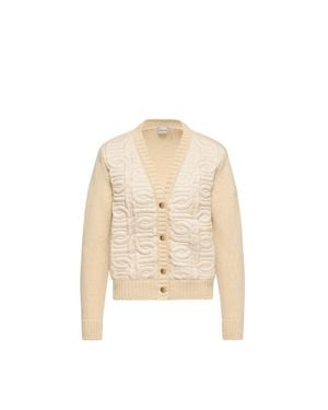 Moncler Moncler Cárdigan Acolchado Con Cuello De Pico Y Cadena, Mujer, Talla - Neutro
