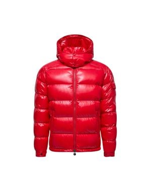 Moncler Maya Kurze Daunenjacke Mit Kapuze, Herren, Größe - Rot