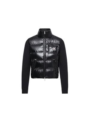 Moncler Moncler Padded Zip-Up Wool Cardigan - Black