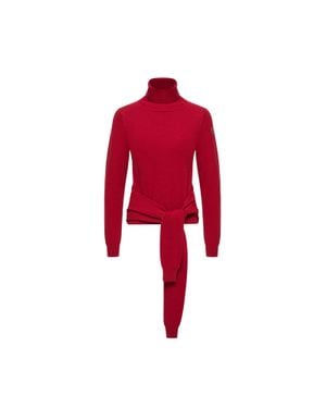 Moncler Moncler Wool & Cashmere Blend Polo Neck Sweater - Red