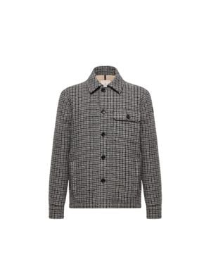 Moncler Moncler Doudoune-Chemise En Laine Mélangée Norfol, Homme, Taille - Gris