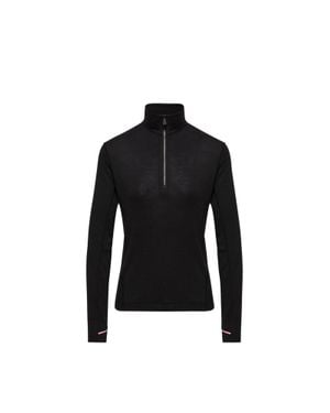 Moncler Moncler Jersey De Cuello Alto De Mezcla De Lana Y Seda, Mujer, Talla - Negro