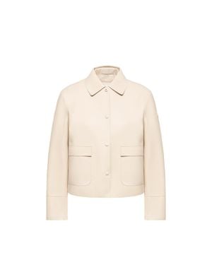 Moncler Moncler Haricot 3-In- Leather Down Shirt Jacket - Natural