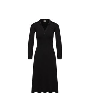 Moncler Moncler Wool Blend Knee-Length Polo Dress - Black