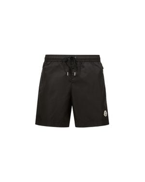 Moncler Shorts Da Bagno Con Patch Logato, Uomo, Taglia - Nero