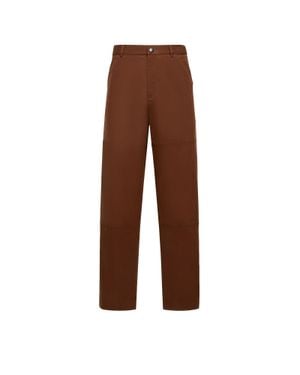 Moncler Cotton Gabardine Pants - Brown