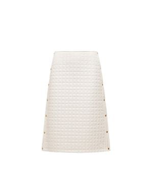 Moncler Square-Quilted Padded Midi Skirt - White