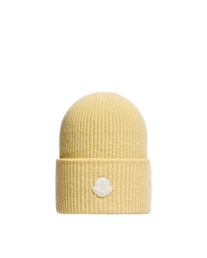 Moncler Moncler Wool & Cashmere Blend Beanie - Yellow