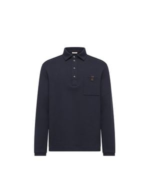 Moncler Polo A Maniche Lunghe - Blu