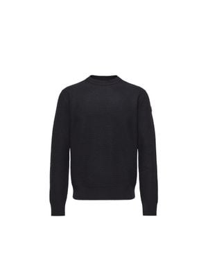 Moncler Moncler Textured Cashmere & Wool Sweater - Blue