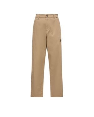 Moncler Moncler Stretch Gabardine Trousers - Natural