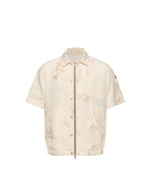 Moncler Moncler Surf Print Short Sleeve Shirt - Natural
