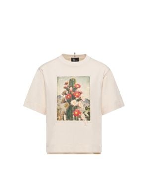 Moncler Moncler Landscape Print Cotton T-Shirt - Natural