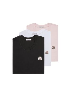 Moncler Moncler Logo Patch Cotton T-Shirt (Pack Of Three) - Black