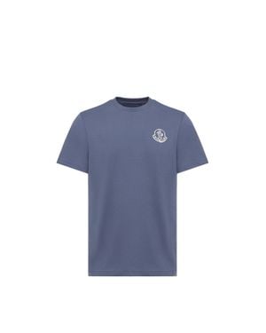 Moncler Moncler Cotton Jersey Logo Patch T-Shirt - Blue