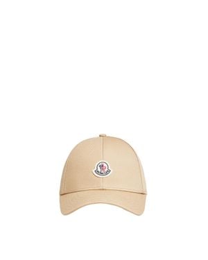 Moncler Moncler Cotton Gabardine Baseball Cap - Natural