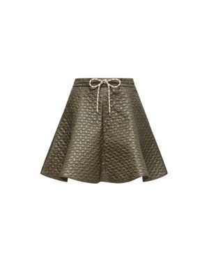 Moncler Moncler Floral-Quilted Padded Mini Skirt - Green