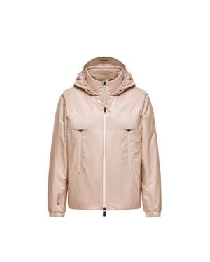 Moncler Moncler Fergana Windstopper Hooded Short Down Jacket - Pink