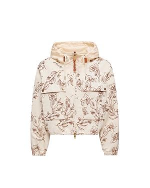 Moncler Moncler Nepeta Hooded Floral Print Jacket - Natural