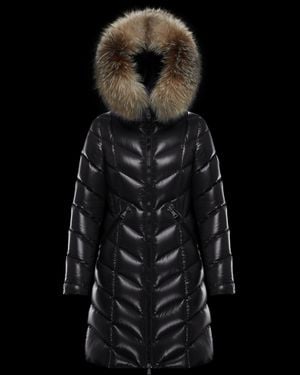 Moncler Fulmarus Lacque Fur-trim Quilted Down Coat - Black