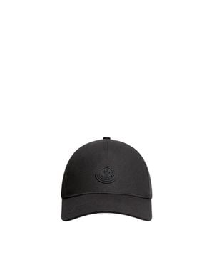 Moncler Moncler Silicone Logo Cotton Baseball Cap - Black