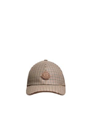 Moncler Moncler Check Wool Baseball Cap - Brown