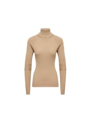 Moncler Moncler Rollkragenpullover Aus Wollmischung, Damen, Größe - Natur