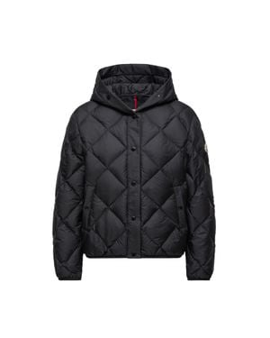 Moncler Moncler Arvouin Hooded Diamond-Quilted Short Down Jacket - Black