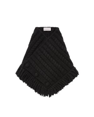 Moncler Moncler Halstuch Aus Alpaka-Mischung Im Zopfmuster, Damen, Größe - Schwarz