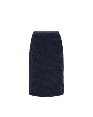 Moncler Moncler Teddy Knee-Length Padded Skirt - Blue