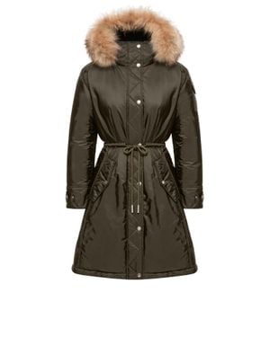 Moncler Moncler Parka Plumífero Larga Con Capucha Moustique, Mujer, Talla - Verde