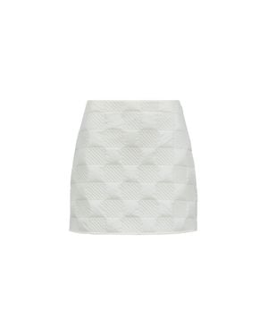 Moncler Cream Polyamide Miniskirt - White