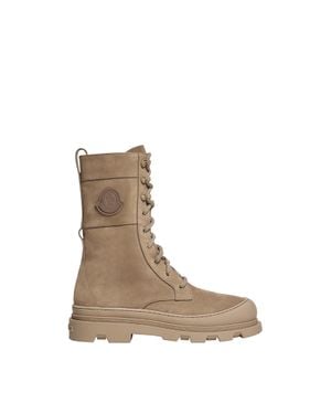 Moncler Moncler Vera High Nubuck Lace-Up Boots - Brown