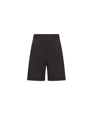 Moncler Moncler Wool Blend Gabardine Bermuda Shorts - Black
