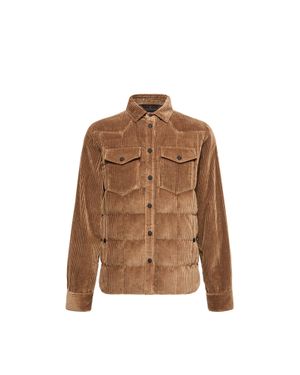 Moncler Moncler Gelt Corduroy Down Shirt Jacket - Brown