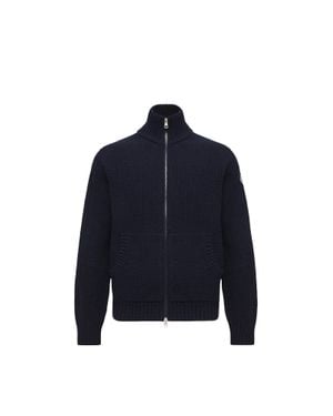 Moncler Moncler Wool & Cashmere Blend Cardigan - Blue