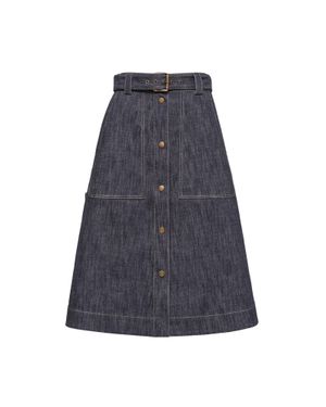 Moncler Moncler Denim Knee-Length Skirt - Blue