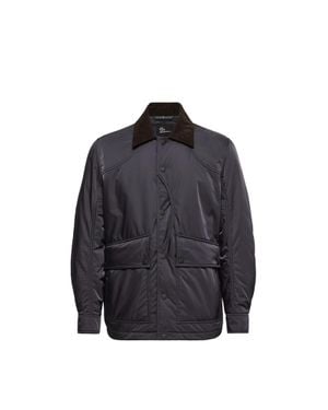 Moncler Moncler Louron Corduroy-Trimmed Short Down Jacket - Black